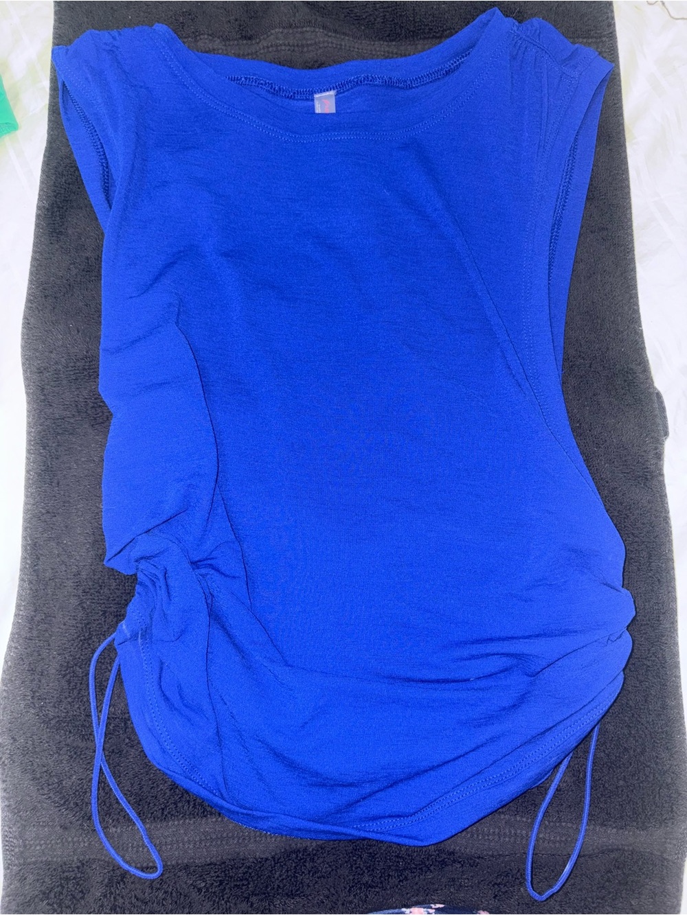 FP Movement by Free People Royal Blue Side-Ruched Tank